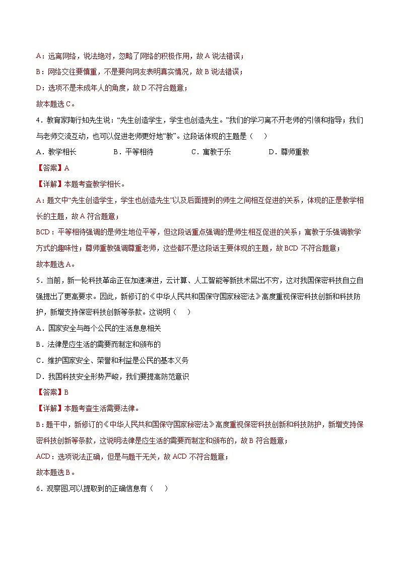 2024年中考道德与法治临考押题卷02(安徽卷)(全解全析)第3页