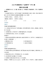 2024年安徽省淮北“五校联考”中考三模道德与法治试题