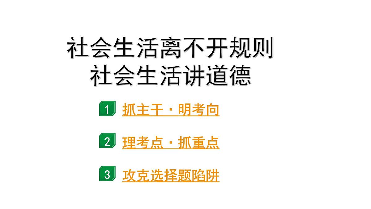 2024成都中考道法一轮复习备考专题 社会生活离不开规则,社会生活讲道德(课件)第2页