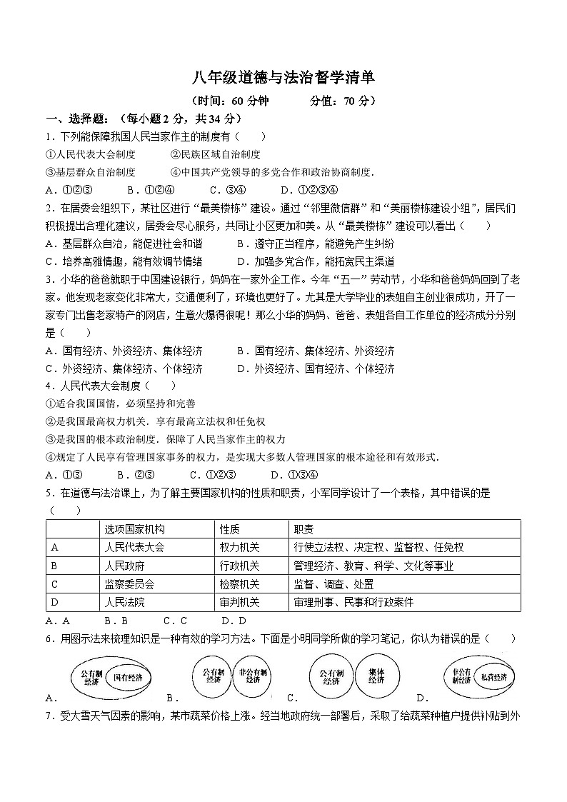 河南省南阳市宛城区第三中学2023-2024学年八年级下学期第二次月考道德与法治试题(无答案)第1页