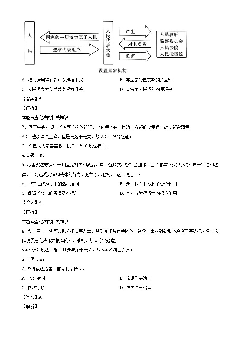 吉林省长春市汽车经济技术开发区2023-2024学年八年级下学期期末道德与法治试题(解析版)第3页
