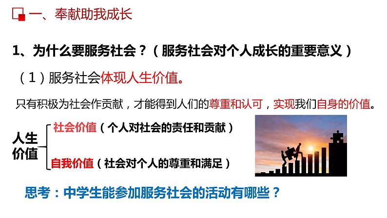 部编版道德与法治八年级上册 7.2 服务社会 同步课件第8页