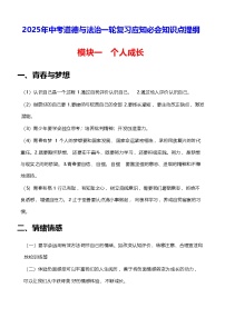 2025年中考道德與法治一輪復(fù)習(xí)應(yīng)知必會知識點(diǎn)提綱（4個(gè)模塊）