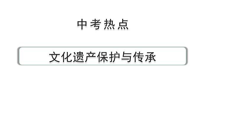 陕西省2024年道法中考热点备考重难专题:文化遗产保护与传承(课件)01