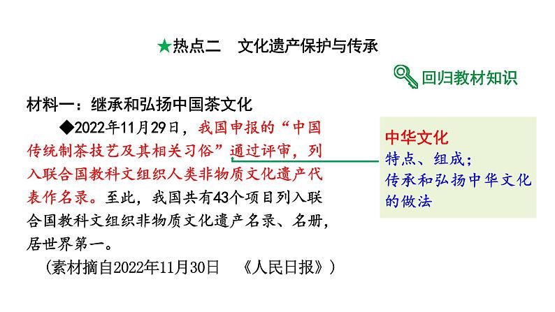 陕西省2024年道法中考热点备考重难专题:文化遗产保护与传承(课件)02