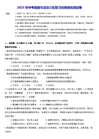 2025年中考道德与法治三轮复习仿真模拟测试卷（含答案）