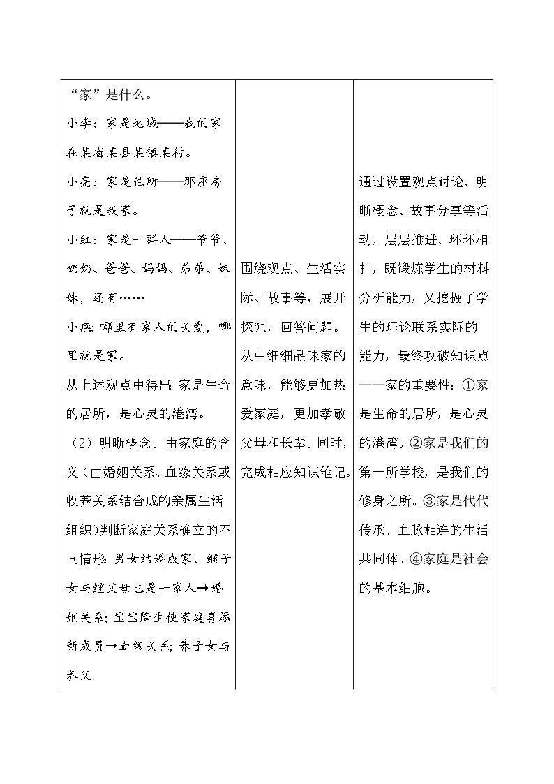 统编版(2024新版)七年级上册道德与法治4.1《家的意味》教学设计02