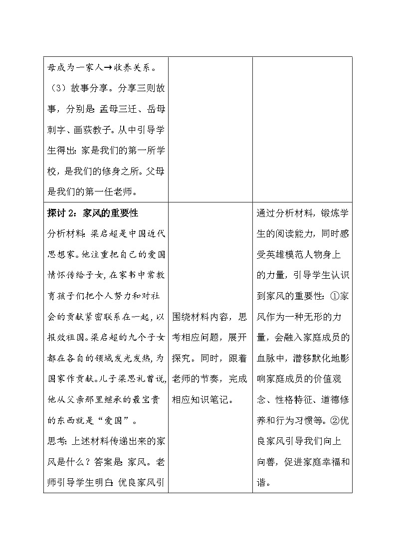 统编版(2024新版)七年级上册道德与法治4.1《家的意味》教学设计03