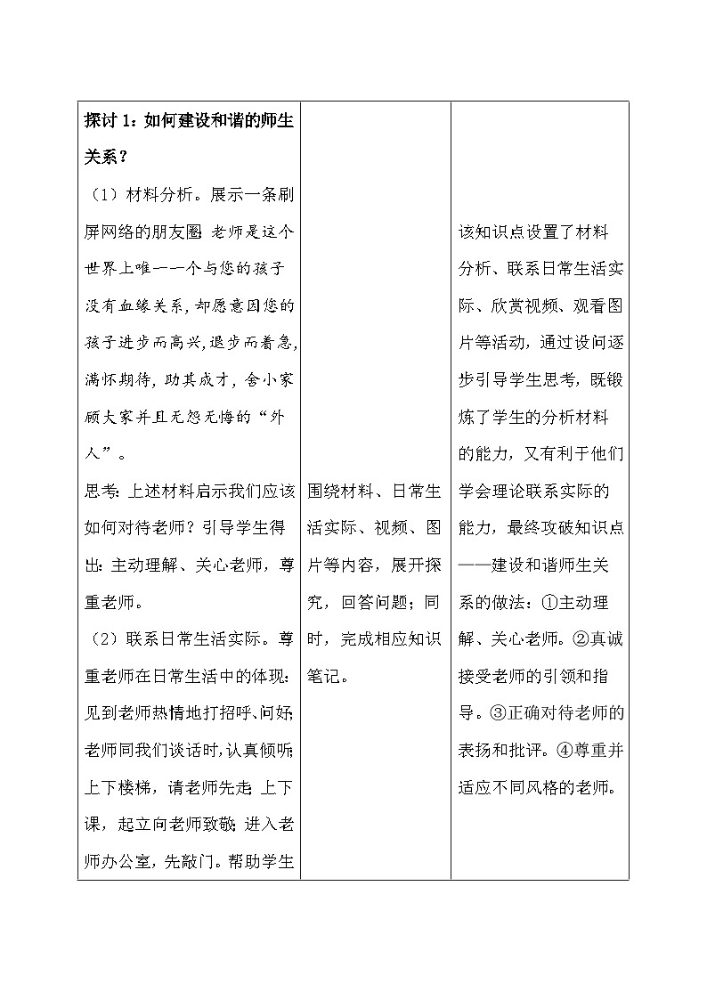 统编版(2024新版)道德与法治七年级上册5.2《珍惜师生情谊》教案第2页