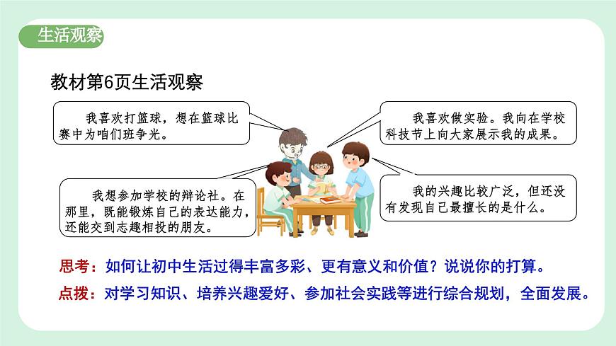 1.2《 規(guī)劃初中生活》2024-2025學(xué)年七年級(jí)道德與法治課件第5頁(yè)