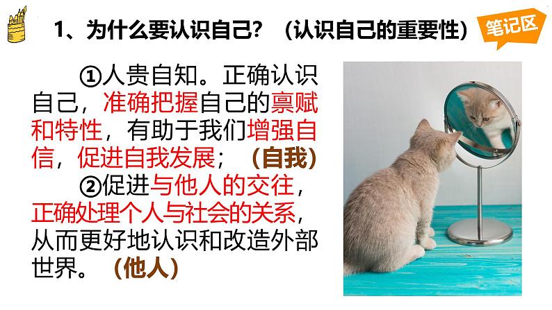 2.1 认识自己 同步课件-2024-2025学年道德与法治七年级上册 统编版202407