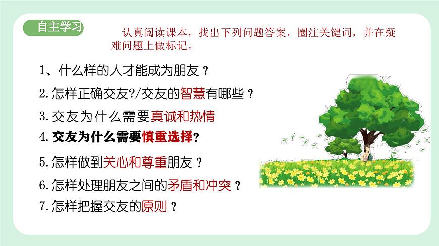 6.2《交友的智慧》2024-2025學(xué)年七年級(jí)道德與法治課件第4頁