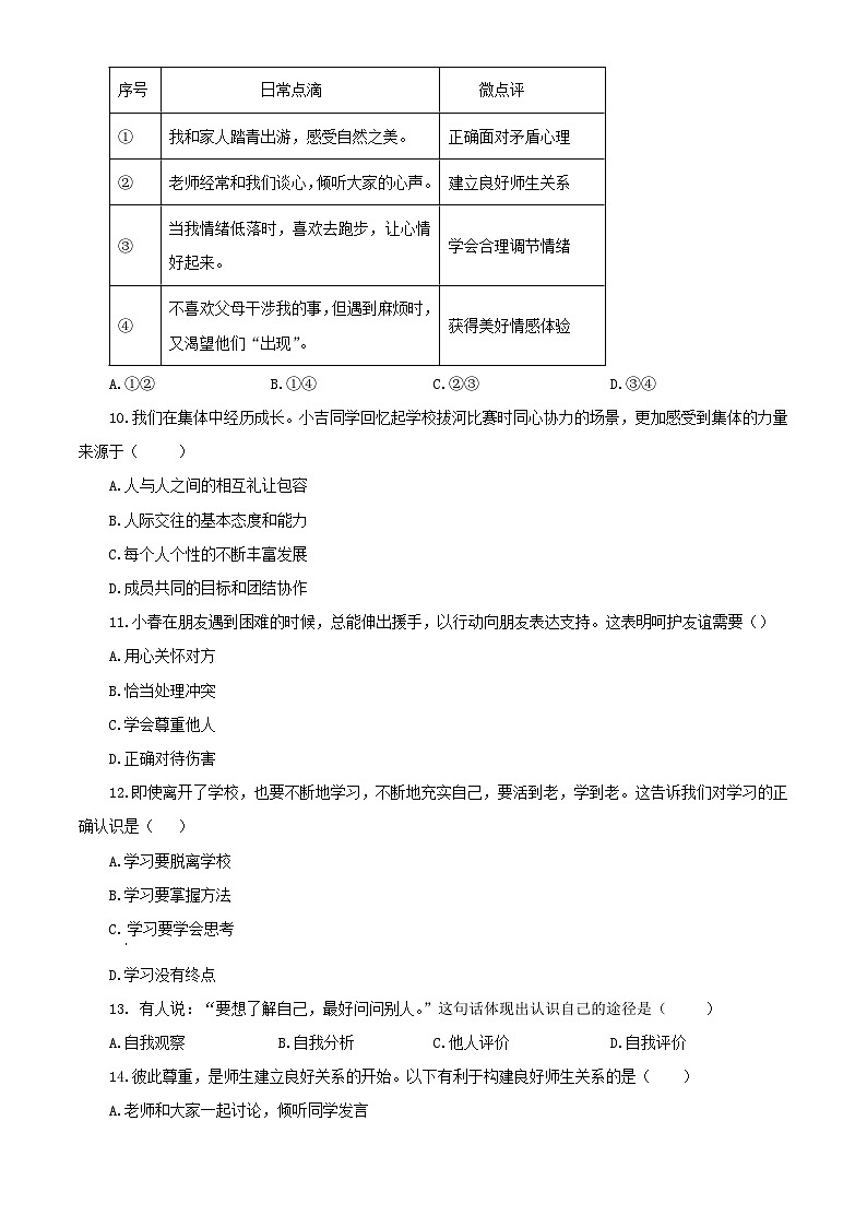 【公开课】新统编版初中道法7上2024-2025学年度上学期期中复习课件+教学设计+期中试卷(含答案解析)03