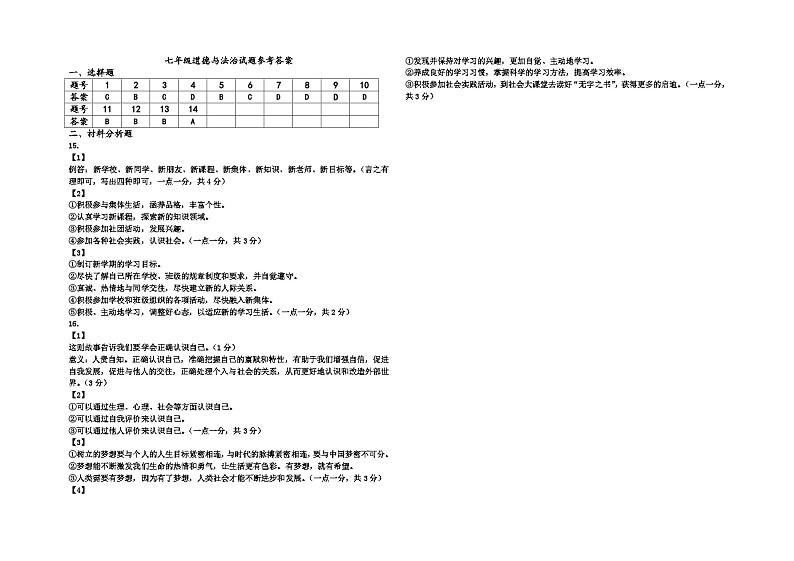 江苏省盐城市东台市第五联盟2024-2025学年七年级上学期第一次月考道德与法治试卷01