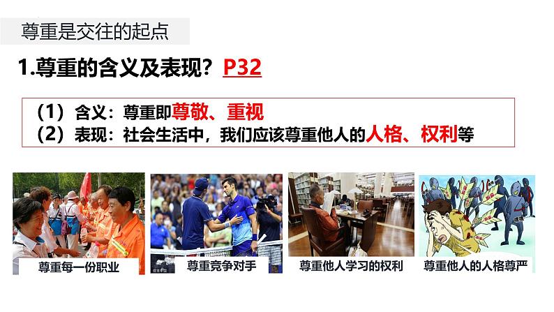 4.1 尊重他人 课件-2024-2025学年统编版道德与法治八年级上册(2)第6页