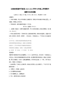 云南省昭通市巧家县2023-2024学年七年级上学期期中道德与法治道德与法治试题(解析版)