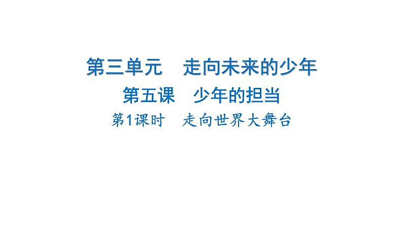2024-2025学年道德与法治部编版九年级下册5.1 走向世界大舞台 课件第1页