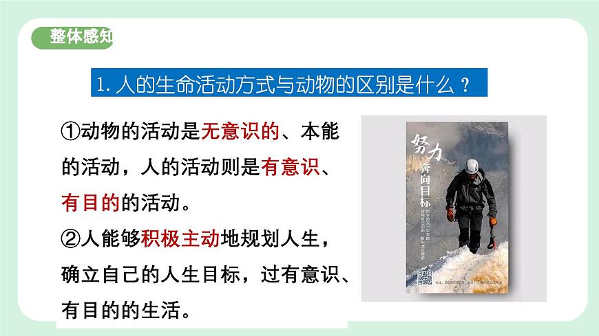 11.1《探問人生目標》2024-2025學年七年級道德與法治課件第7頁