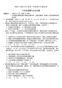 山东省菏泽市单县2024-2025学年九年级上学期11月期中道德与法治试题