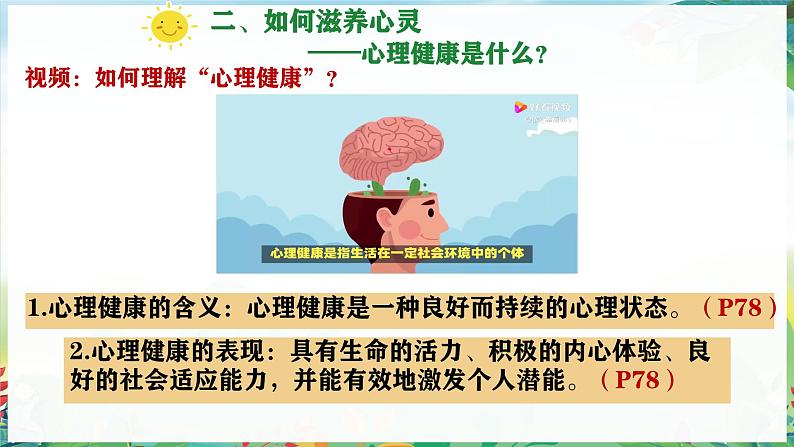 初中道德与法治人教版2024七年级上册 第三单元 珍爱我们的生命 第十课 保持身心健康滋养心灵 课件第7页