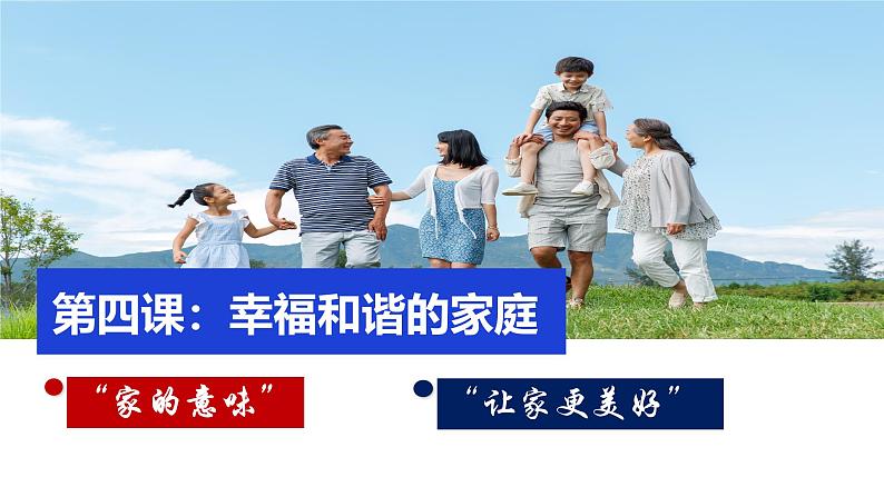 (人教版2024)七年级道德与法治上册同步第四课 幸福和谐的家庭(课件)第1页