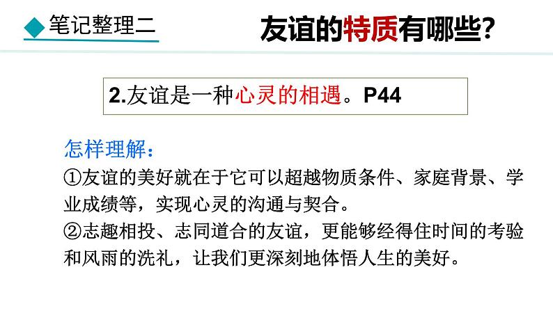 初中道德与法治人教版2024七年级上册 第二单元 成长的时空第六课 友谊之树常青 友谊的真谛 课件07
