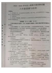 河南省驻马店市汝南县2024-2025学年八年级上学期11月期中考试道德与法治试题