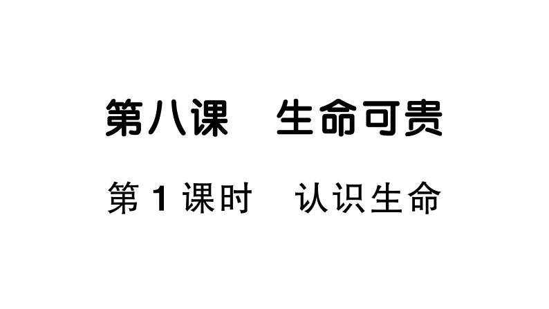 初中道德与法治新人教版七年级上册第三单元第八课《生命可贵》作业课件(共2课时)(2024秋)02