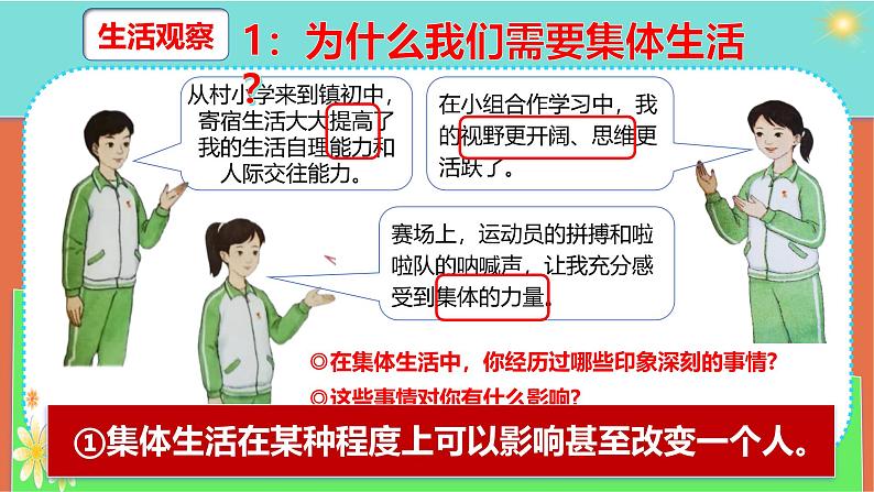 部编版2024七年级上册道德与法治 7.1 集体生活成就我(课件)含视频第7页
