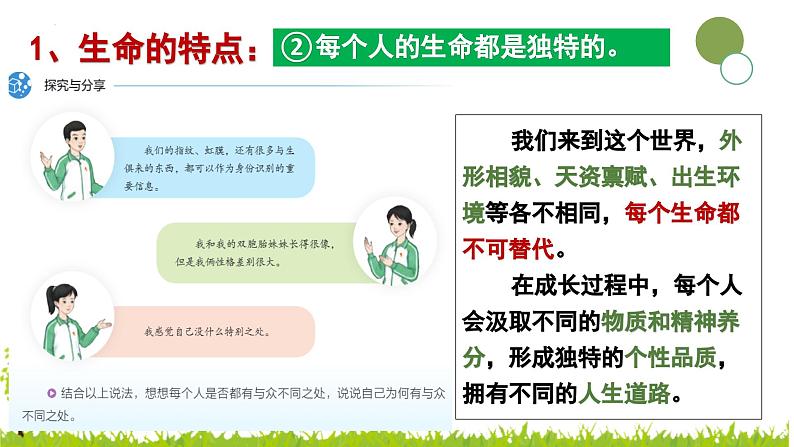 统编版道德与法治七年级上册8.1《认识生命》教学课件第8页