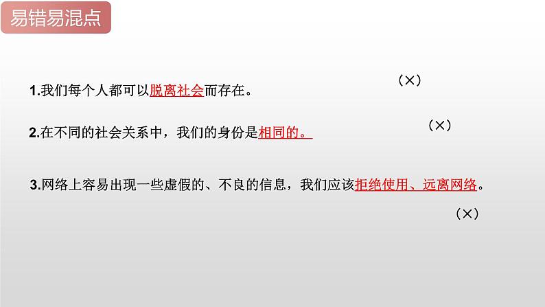 2025年中考道德与法治一轮复习考点精讲课件专题01 走进社会生活(含答案)第8页