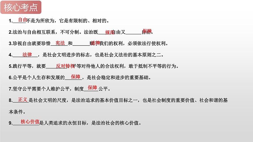 2025年中考道德與法治一輪復(fù)習(xí)考點(diǎn)精講課件專題08 崇尚法治精神(含答案)第7頁