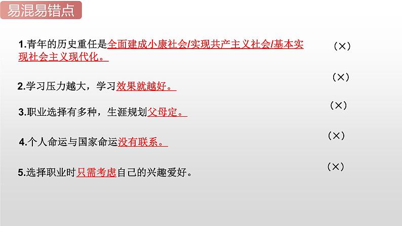 2025年中考道德与法治一轮复习考点精讲课件专题22 走向未来的少年(含答案)第8页