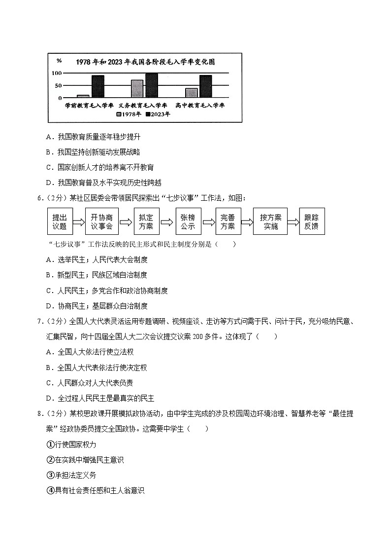辽宁省大连市中山区 2024-2025学年九年级上学期期中道德与法治试卷02