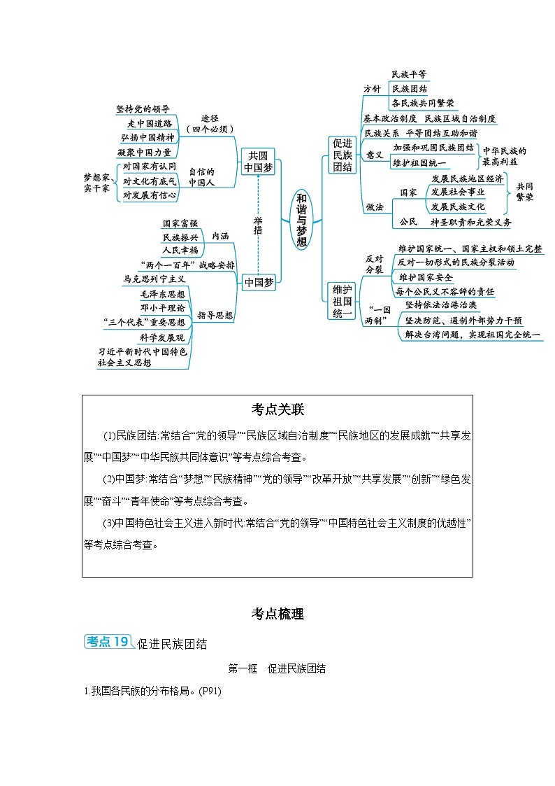 【中考考点探究】第四单元和谐与梦想(学案,含答案)-2025年中考道德与法治人教部编版一轮复习教材梳理第3页
