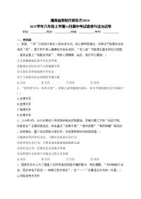 湖南省邵陽市邵東市2024-2025學(xué)年八年級上學(xué)期11月期中考試道德與法治試卷(含答案)