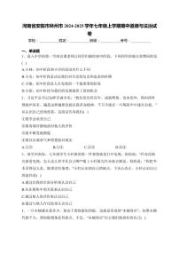 河南省安阳市林州市2024～2025学年七年级(上)期中政治试卷(含答案)