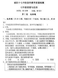 山东省青岛市城阳第十七中学2024-2025学年七年级上学期12月月考道德与法治试题
