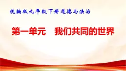 统编版九年级下册道德与法治第一单元 我们共同的世界 复习课件