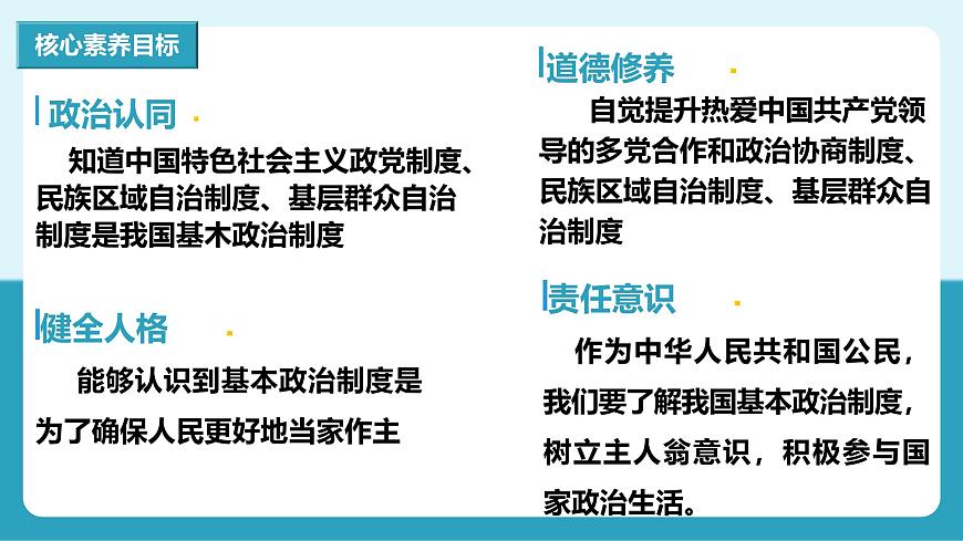 人教版八年級道德與法治下冊5.2 基本政治制度  最新課件第4頁