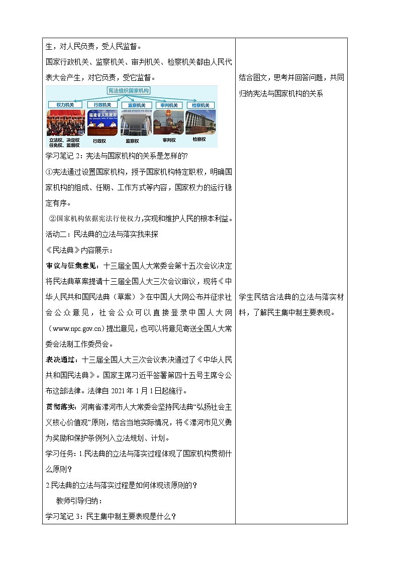 人教版八年级道德与法治下册1.2 治国安邦的总章程   教学设计第3页