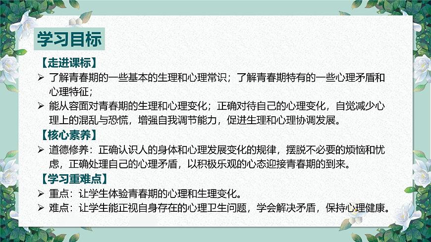 【核心素養(yǎng)目標(biāo)】部編版（2024）七年級下冊 1.1 青春的邀約（課件）第2頁