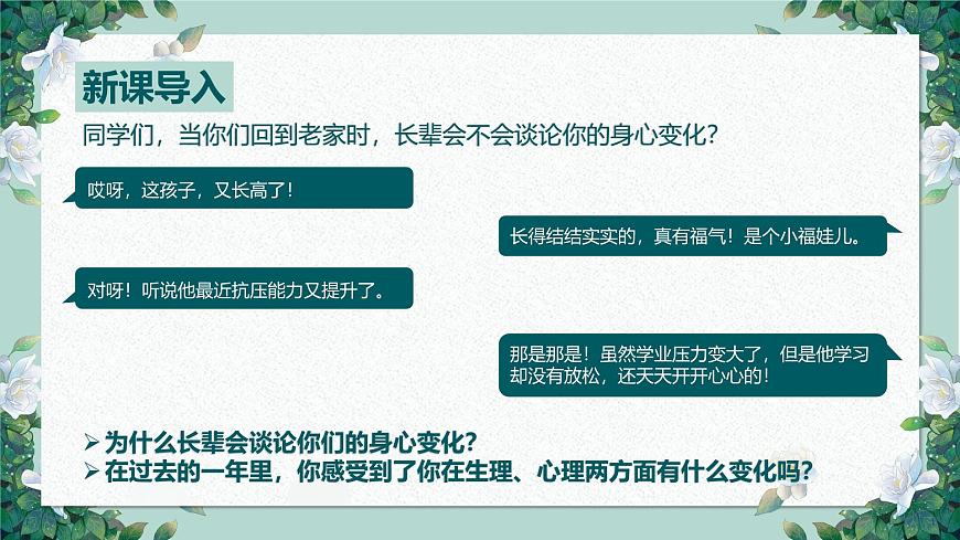 【核心素養(yǎng)目標(biāo)】部編版（2024）七年級下冊 1.1 青春的邀約（課件）第3頁