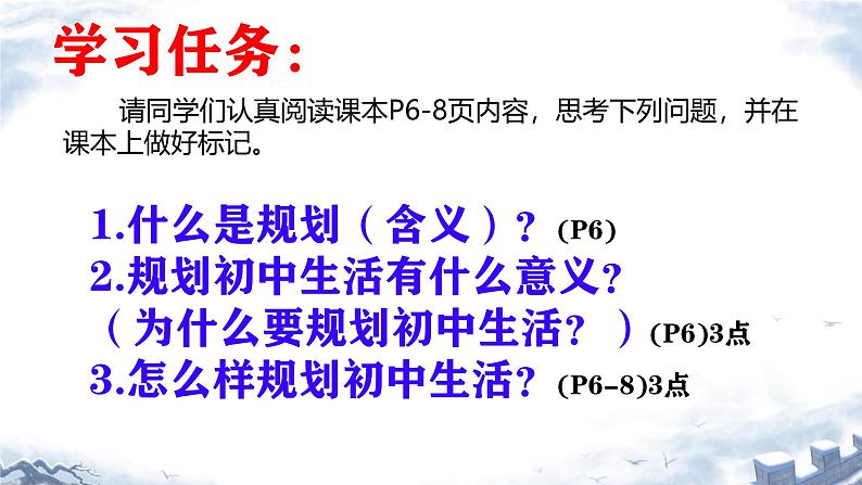 初中 政治 (道德与法治) 人教版(2024) 七年级上册(2024)规划初中生活 课件第3页