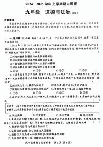 郑州市郑东新区2024-2025学年九年级上学期期末道德与法治试卷及答案