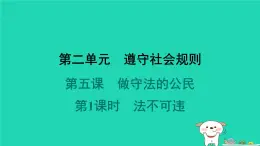 陕西省2024八年级道德与法治上册第二单元遵守社会规则第五课做守法的公民第1课时法不可违课件新人教版