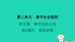 陕西省2024八年级道德与法治上册第二单元遵守社会规则第五课做守法的公民第2课时预防犯罪课件新人教版