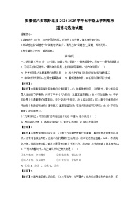 安徽省六安市舒城县2024-2025学年七年级上学期期末道德与法治试卷（解析版）