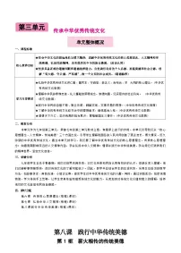 初中政治 (道德与法治)人教版（2024）七年级下册（2024）薪火相传的传统美德教案设计
