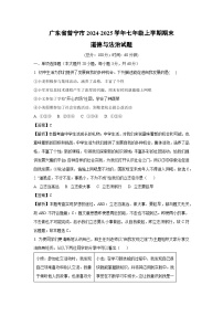 2024-2025学年广东省普宁市七年级上学期期末道德与法治道德与法治试卷（解析版）